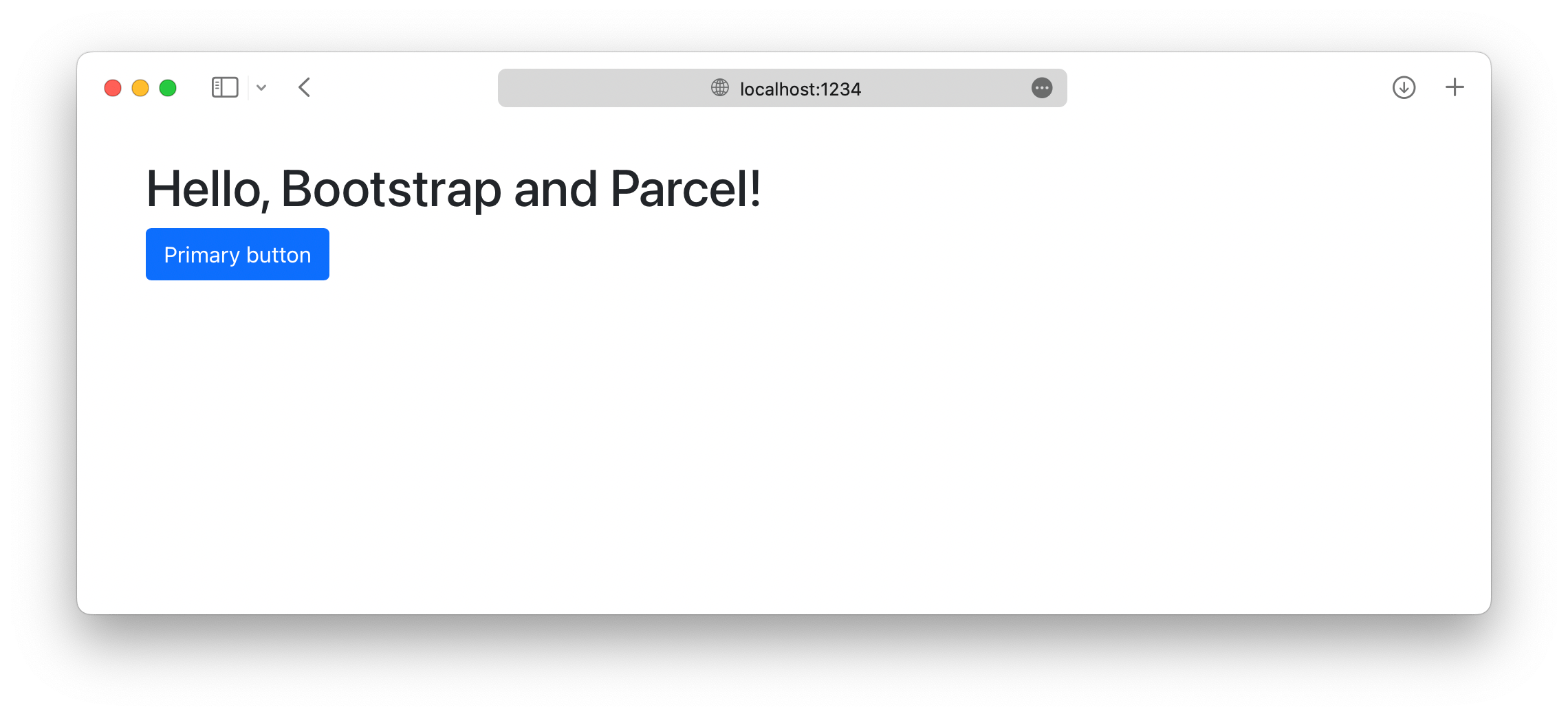 Bootstrapで実行されているParcel開発サーバー
