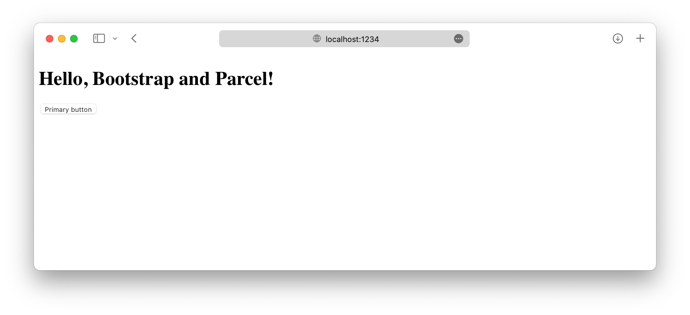 実行中のParcel開発サーバー